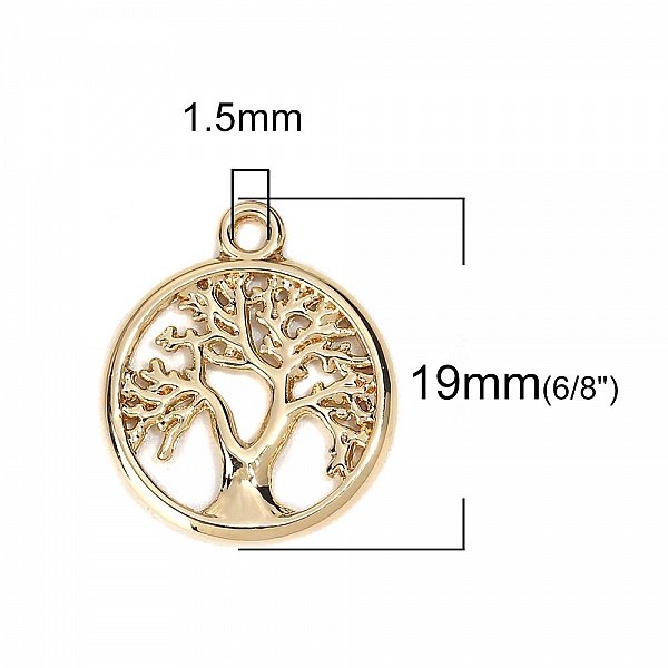 Breloque arbre de vie dor&eacute; N&deg;01