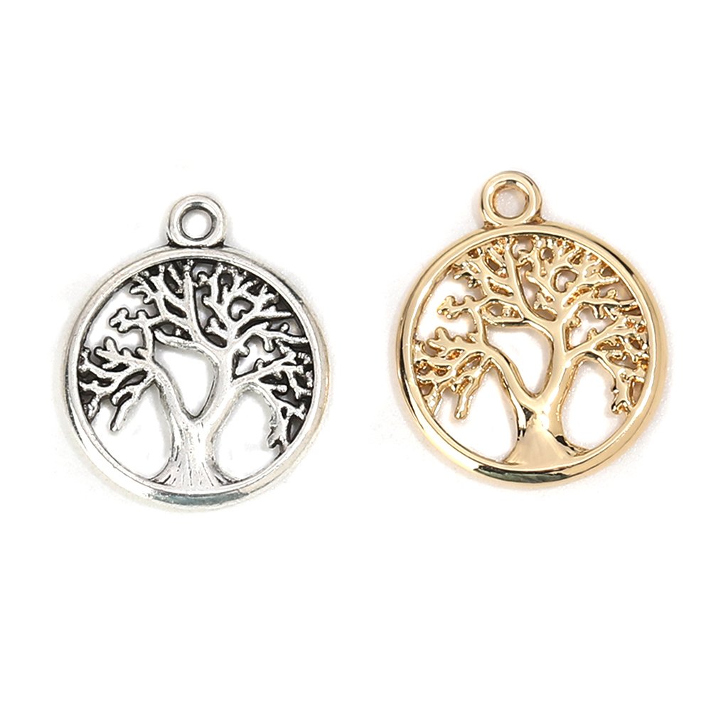 Breloque arbre de vie dor&eacute; N&deg;01