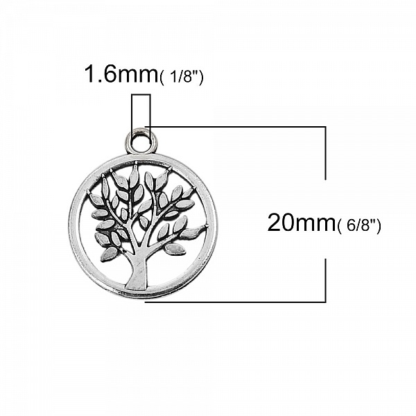 Breloque arbre de vie argent N&deg;02