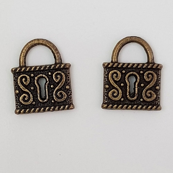 Breloque cadenas serrure N&deg;01 Bronze