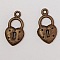 Breloque cadenas serrure N&deg;08 Bronze