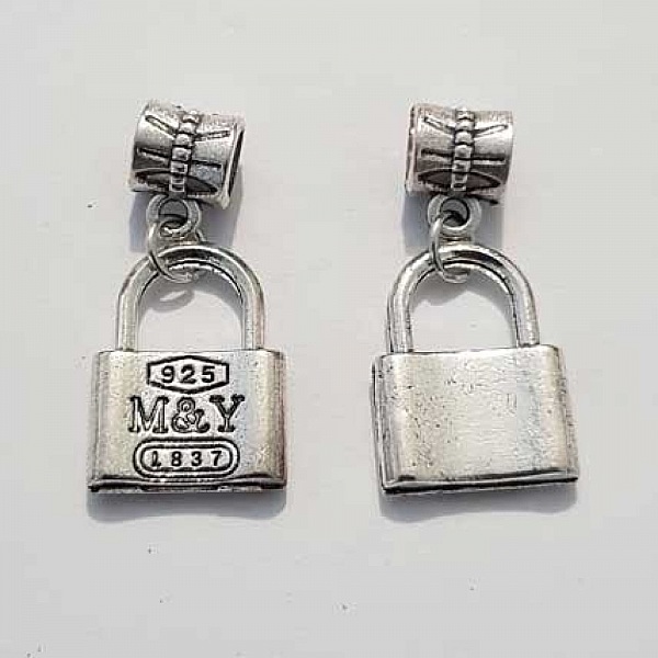 Breloque cadenas serrure N&deg;15 Argent
