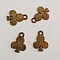 Breloque carte tr&egrave;fle N&deg;03 bronze
