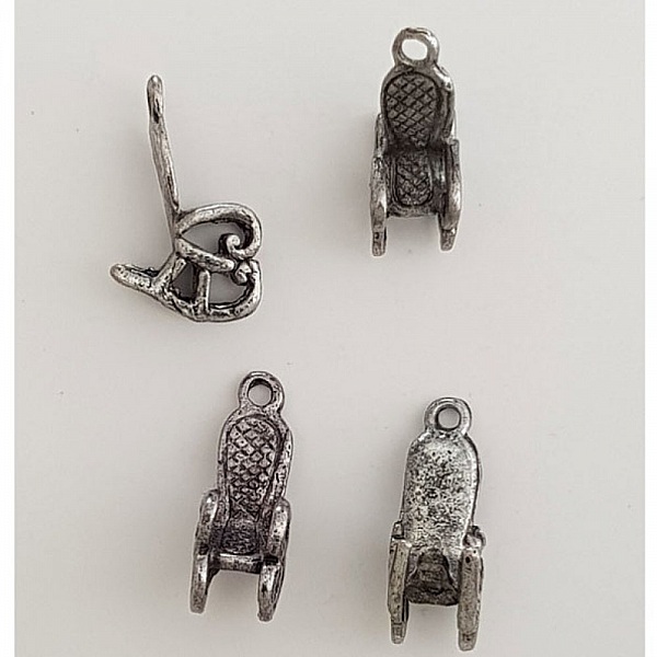 Breloque chaise tr&ocirc;ne N&deg;04 Argent