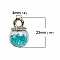 Breloque en Verre Bouteille Globe Transparent Dor&eacute; &agrave; Strass N&deg;02