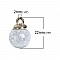 Breloque en Verre Bouteille Globe Transparent Dor&eacute; &agrave; Strass Transparent