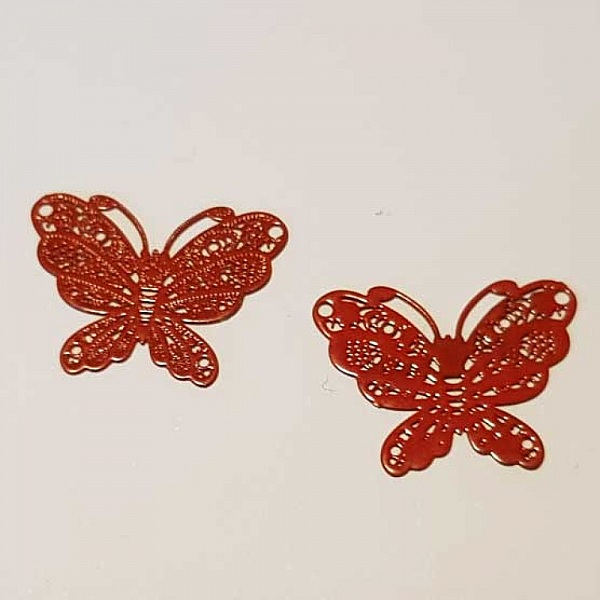 Breloque papillon N&deg;20 Rouge 15 x 20 mm