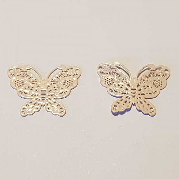 Breloque papillon N&deg;21 Rose Clair 15 x 20 mm