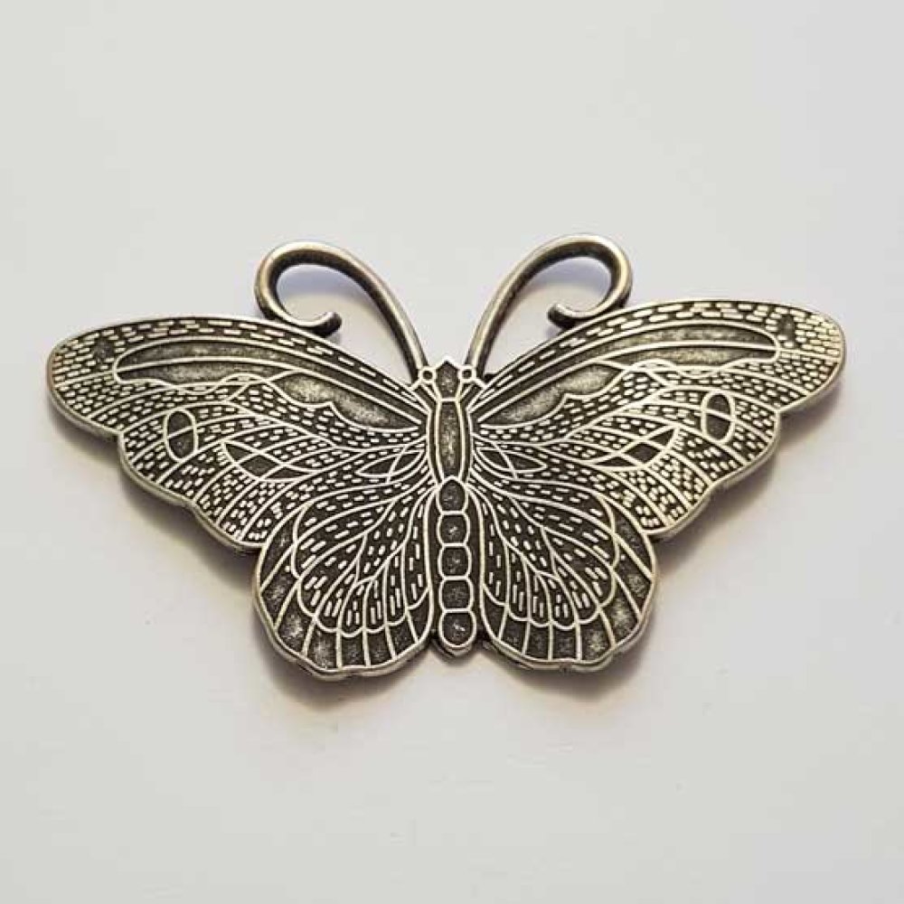 Breloque papillon N&deg;26 Argent 62 x 35 mm