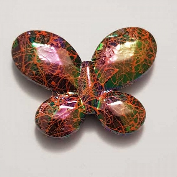 Breloque papillon N&deg;36 Orange 34 x 44 mm