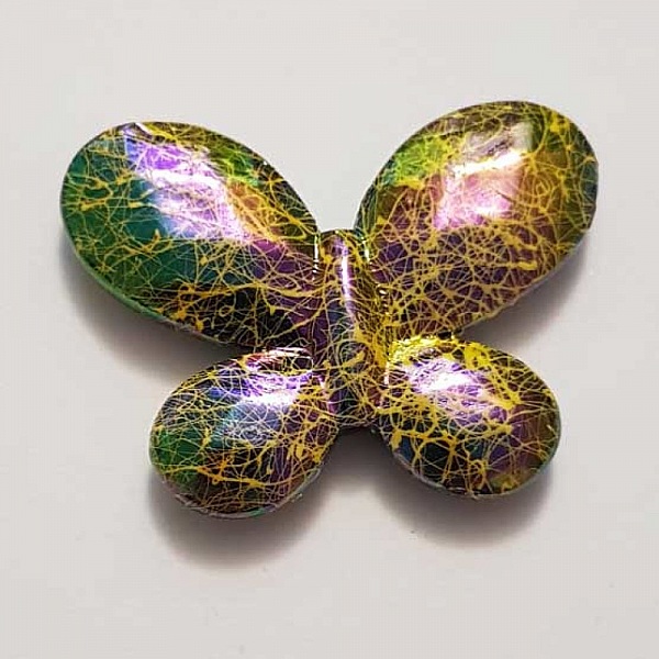 Breloque papillon N&deg;36 Jaune Fonc&eacute; 34 x 44 mm