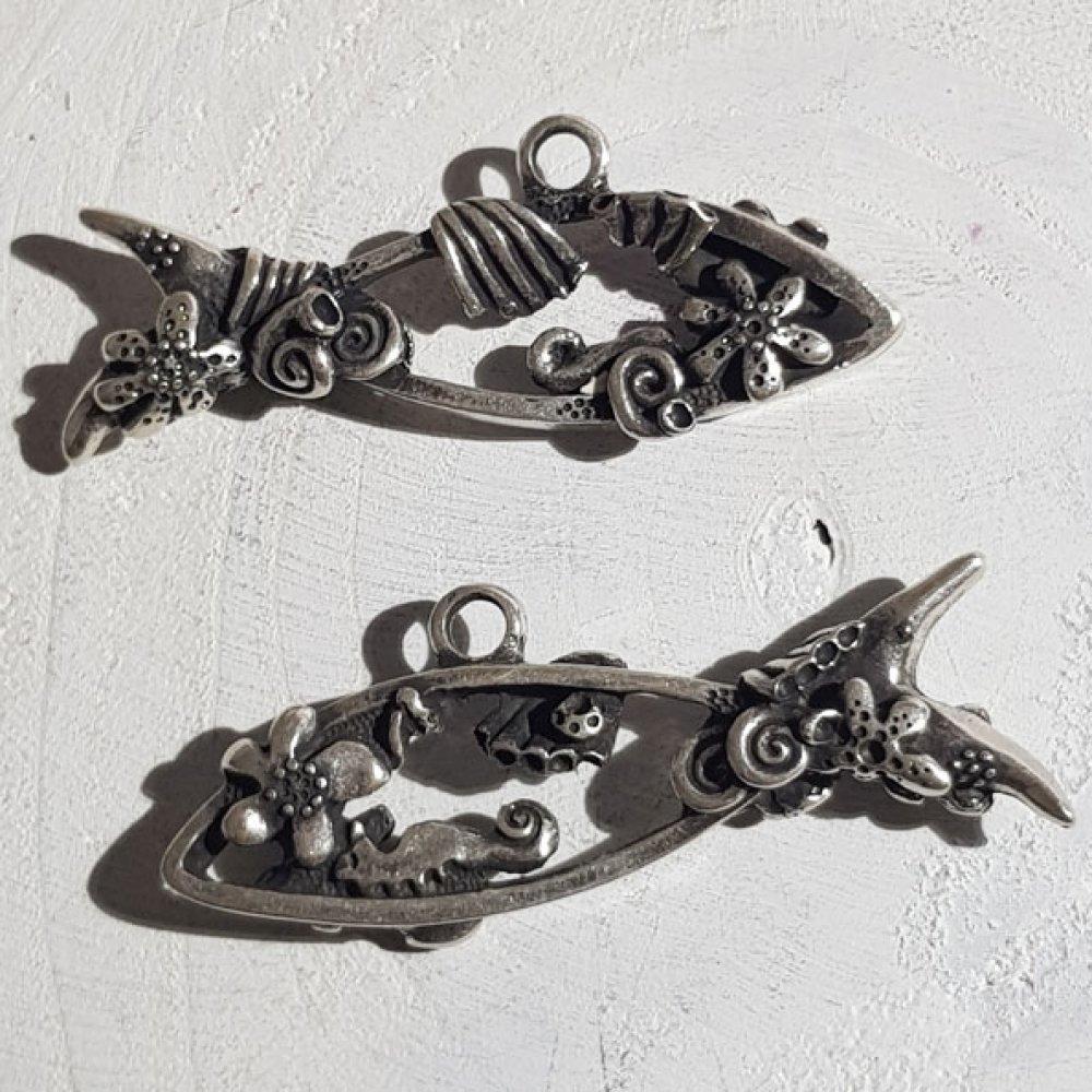 Breloque pendentif Argent en Zamac N&deg;004 Poisson