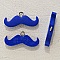 Breloque pendentif Moustache N&deg;01 Bleu