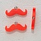 Breloque pendentif Moustache N&deg;12 Orange fluo