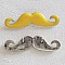 Breloque pendentif Moustache N&deg;15 Jaune