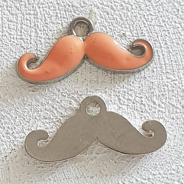 Breloque pendentif Moustache N&deg;19 Orange