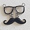 Breloque pendentif Moustache N&deg;25 Noir