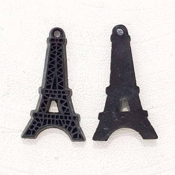 Breloque pendentif Tour Eiffel r&eacute;sine Noir