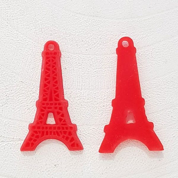 Breloque pendentif Tour Eiffel r&eacute;sine Rouge