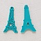 Breloque pendentif Tour Eiffel r&eacute;sine Turquoise