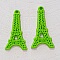 Breloque pendentif Tour Eiffel r&eacute;sine Vert