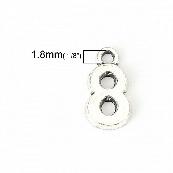 Breloque pendentif chiffre Argent lot 10 pi&egrave;ces de 0 &agrave; 9
