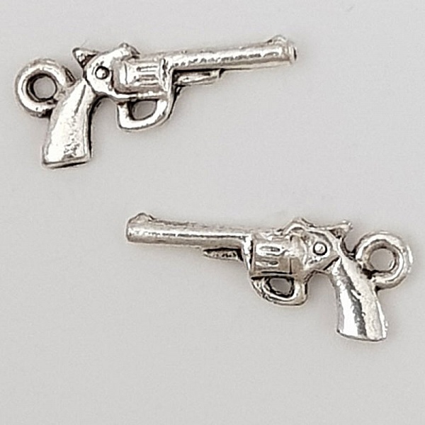 Breloque revolver pistolet N&deg;01 Argent