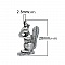 Breloque &eacute;cureuil 3D Argent N&deg;01 27 X 17 mm