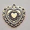 Breloques C&oelig;ur N&deg;68 Argent et Strass