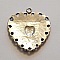 Breloques C&oelig;ur N&deg;68 Argent et Strass