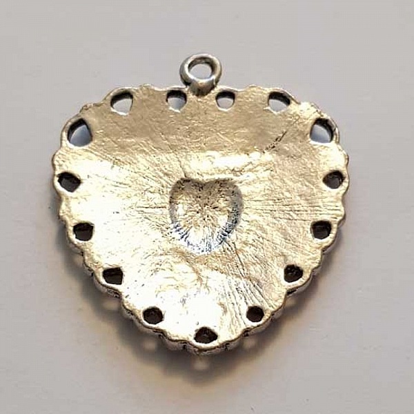 Breloques C&oelig;ur N&deg;68 Argent et Strass