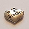 Breloques C&oelig;ur N&deg;77 Argent et Strass