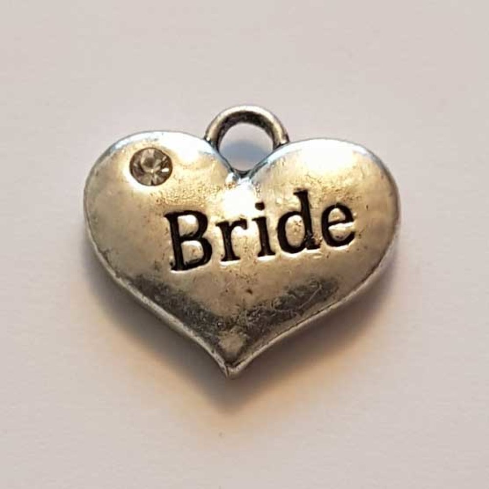 Breloques C&oelig;ur N&deg;78 Argent et Strass
