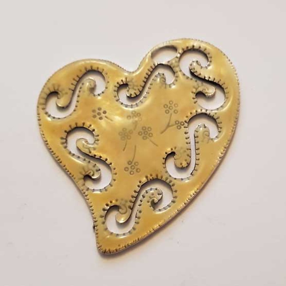 Breloques C&oelig;ur N&deg;85 Jaune 03