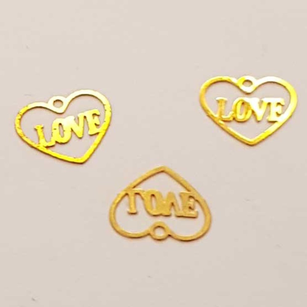 Breloques C&oelig;ur N&deg;87 C&oelig;ur Dor&eacute; Love