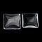 Cabochon Carr&eacute; 20 x 20 mm en verre loupe transparent N&deg;27