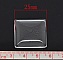 Cabochon Carr&eacute; 25 x 25 mm en verre loupe transparent N&deg;28