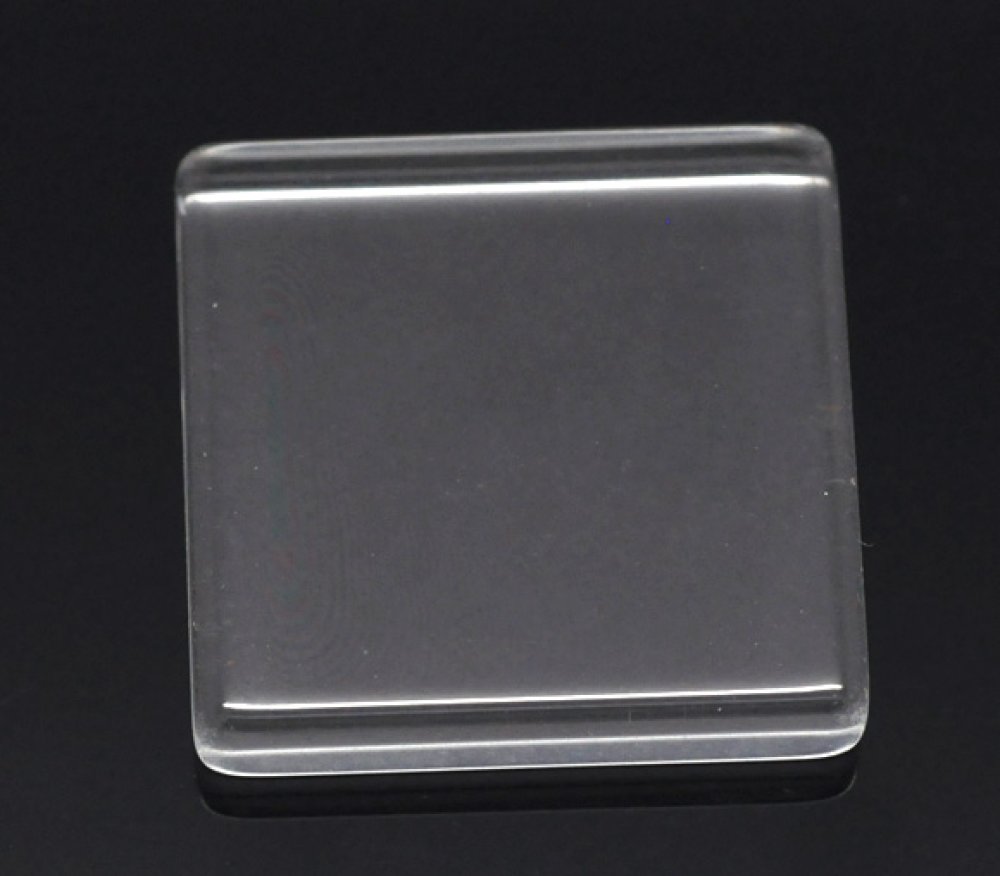 Cabochon Carr&eacute; 25 x 25 mm en verre Tuile transparent N&deg;29