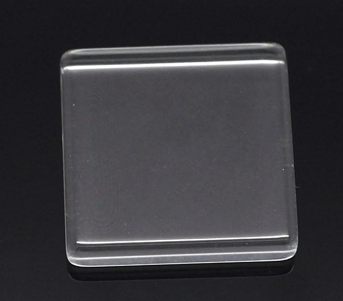Cabochon Carr&eacute; 25 x 25 mm en verre Tuile transparent N&deg;29