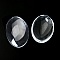 Cabochon Ovale 15 x 20 mm en verre loupe transparent N&deg;18 par 2 pi&egrave;ce