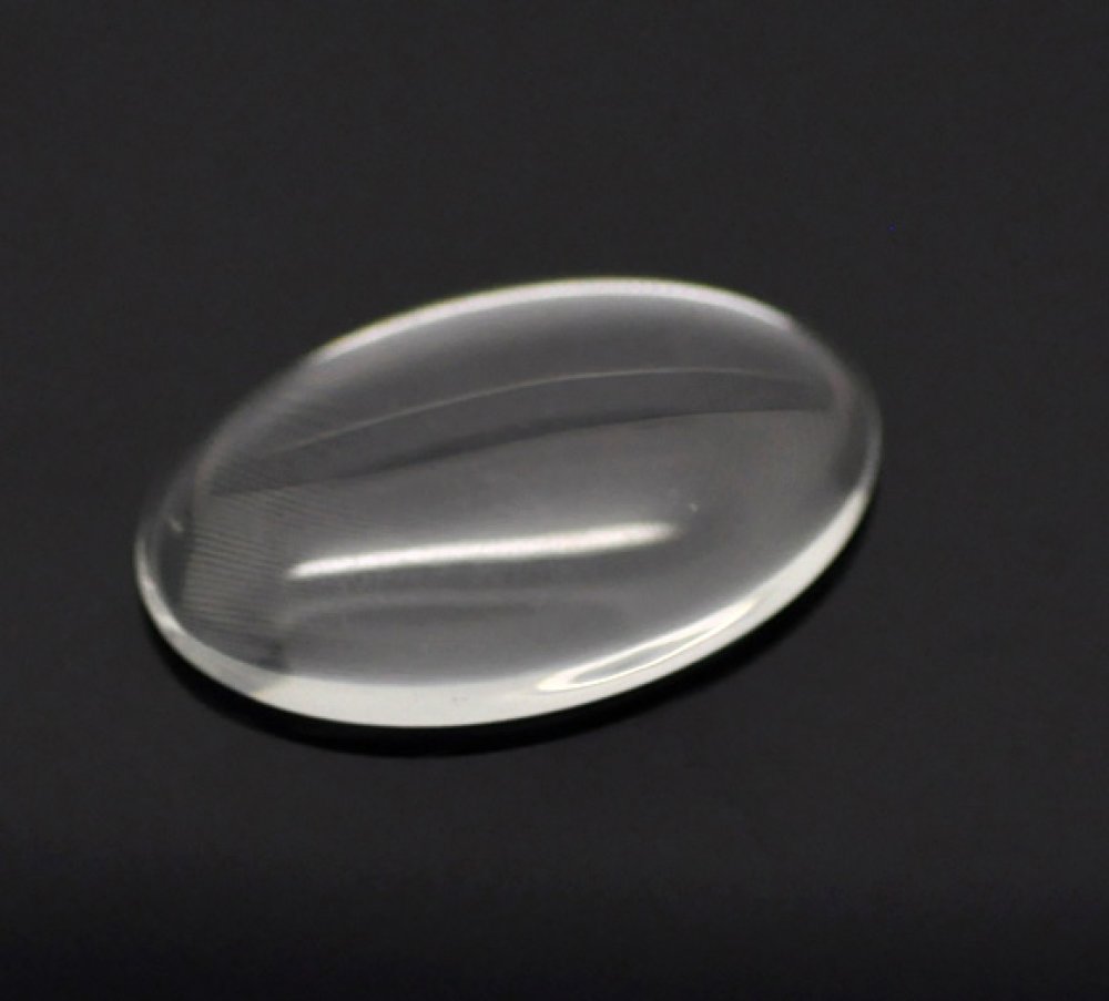 Cabochon Ovale 25 x 35 mm en verre loupe transparent N&deg;20
