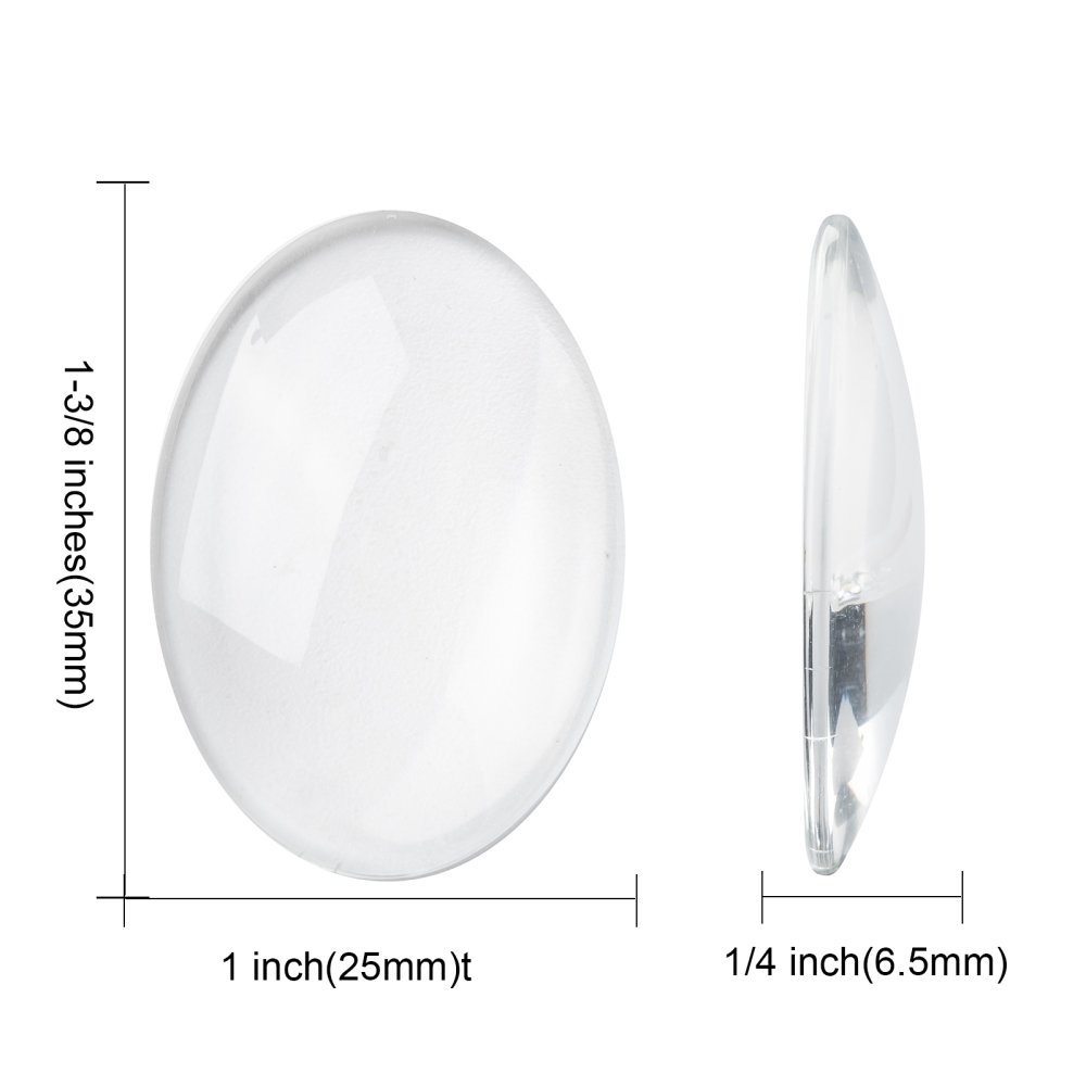 Cabochon Ovale 25 x 35 mm en verre loupe transparent N&deg;20
