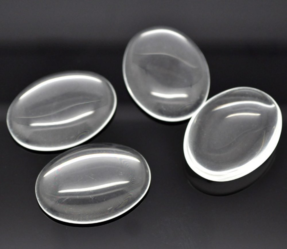 Cabochon Ovale 30 x 40 mm en verre loupe transparent N&deg;21