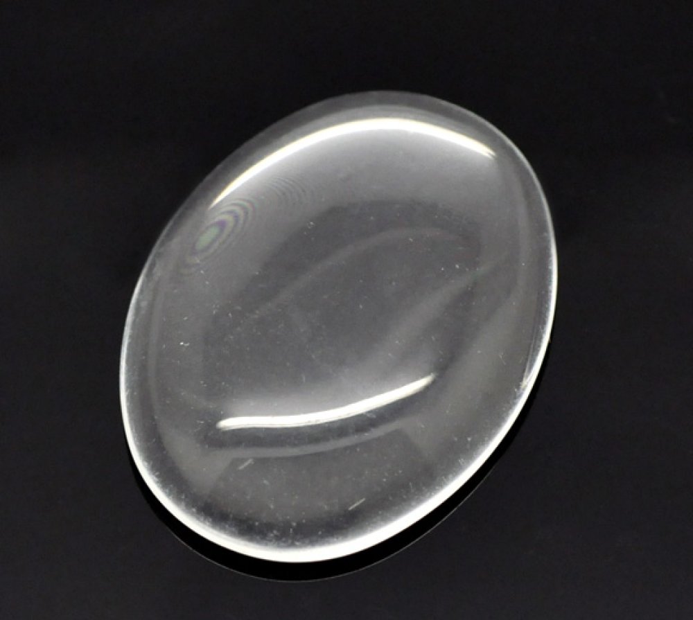 Cabochon Ovale 30 x 40 mm en verre loupe transparent N&deg;21