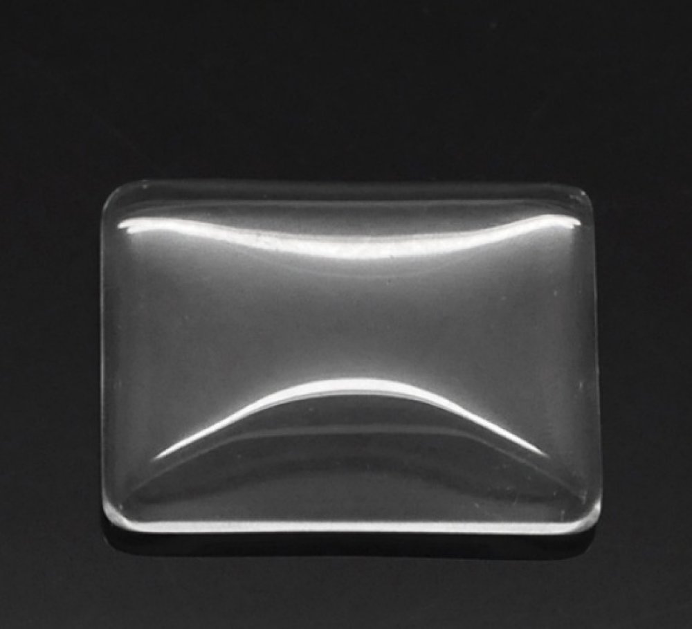 Cabochon Rectangle 18 x 25 mm en verre loupe transparent N&deg;29
