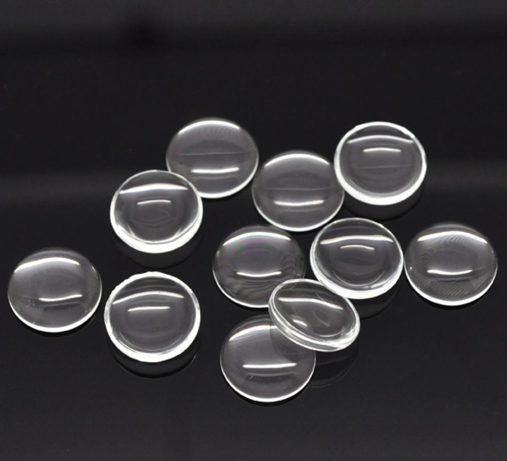 Cabochon Rond 12 mm en verre loupe transparent N&deg;03