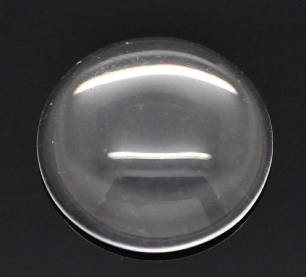 Cabochon Rond 16 mm en verre loupe transparent N&deg;06