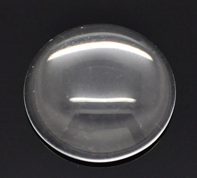 Cabochon Rond 16 mm en verre loupe transparent N&deg;06