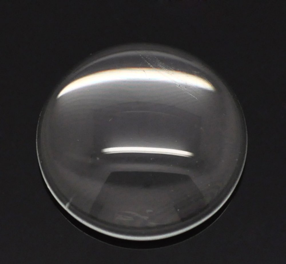 Cabochon Rond 18 mm en verre loupe transparent N&deg;07