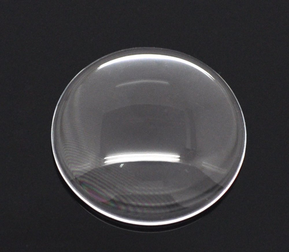 Cabochon Rond 20 mm en verre loupe transparent N&deg;08